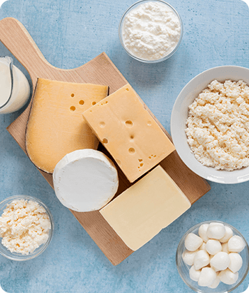 Dairy product range visual.