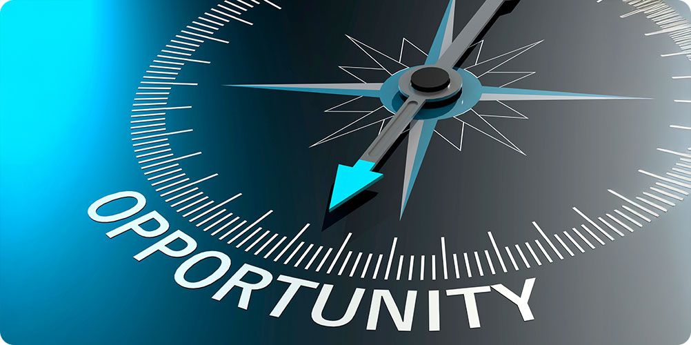 Banner with compass graphic symbolizing career opportunities, featuring the text "Opportunities" beneath it.