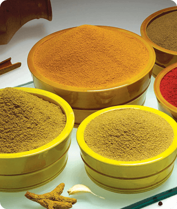 Ingredients range display with assorted natural products.