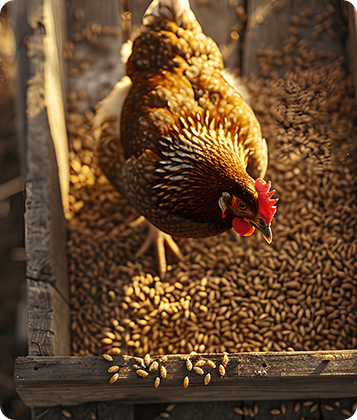 Animal feed grains and ingredients illustration.