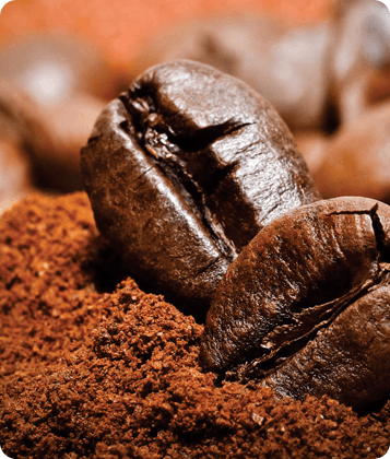 Roasted coffee beans, flavor ingredient.